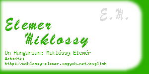 elemer miklossy business card