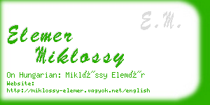 elemer miklossy business card